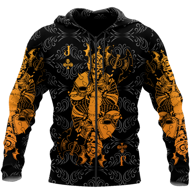 3D Jack Club Skull Poker Over Printed Hoodie