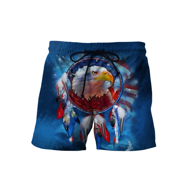 Eagle American Flag 3D All Over Printed Shirts For Men & Women-Apparel-TA-Shorts-S-Vibe Cosy™