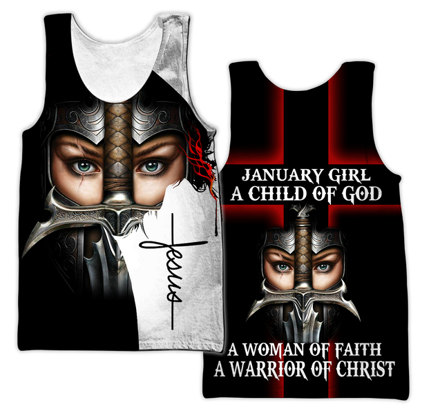 January Girl - I Am A Daughter Of God 3D All Over Printed Shirts For Men and Women TA040205S1-Apparel-TA-Tank Top-S-Vibe Cosy™