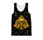 3D Ace Spade Skull Poker Over Printed Hoodie