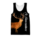 Premium November Deer Customize Name 3D All Over Printed Shirts