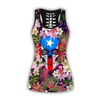 Puerto Rico Floral Skull Combo Outfit TH20061605-Apparel-TQH-No Legging-S-Vibe Cosy™
