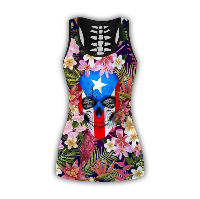 Puerto Rico Floral Skull Combo Outfit TH20061605-Apparel-TQH-No Legging-S-Vibe Cosy™