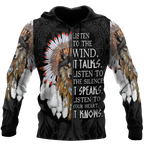 Wolf Native American Hoodie 3D All Over Printed Shirts