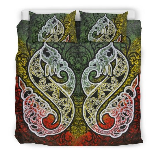 Maori manaia bedding set painting-Bedding-PL8386-Twin-Vibe Cosy™