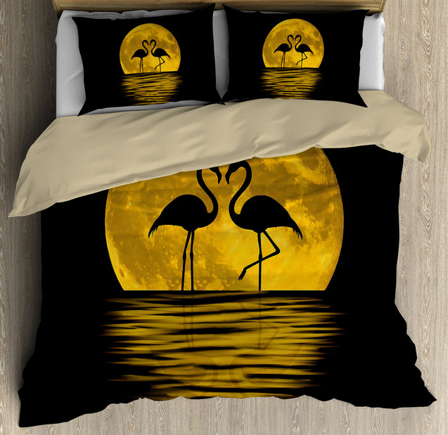 Potrait: Flamingo in the Moon Bedding Set