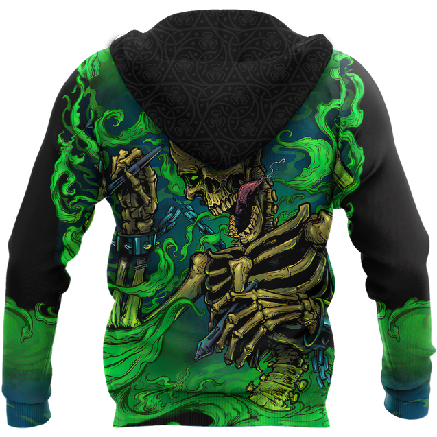 Skull get high 3D all over printed for man and women-Apparel-PL8386-Zipped Hoodie-S-Vibe Cosy™