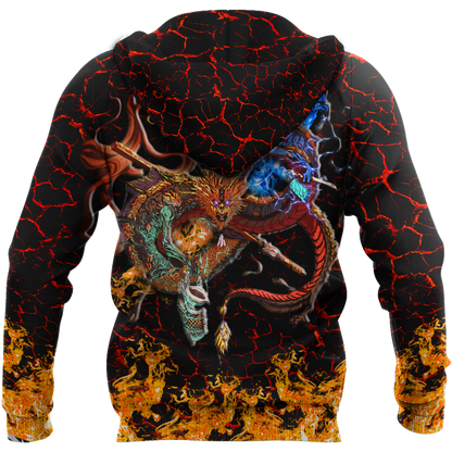 Maui taniwha art new zealand 3d all over printed shirt and short for man and women-Apparel-PL8386-Hoodie-S-Vibe Cosy™