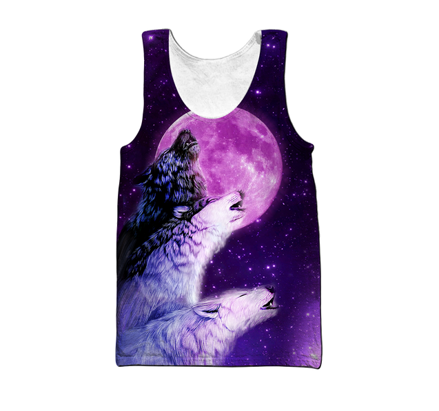 All Over Printed Purple Wolves Hoodie DA300920201-MEI