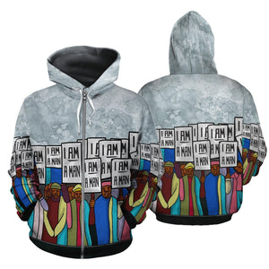 African Zip-Up Hoodie - African I'm a Man Hoodie 1st-ALL OVER PRINT ZIP HOODIES-HPArt-Men-S-Black-Vibe Cosy™