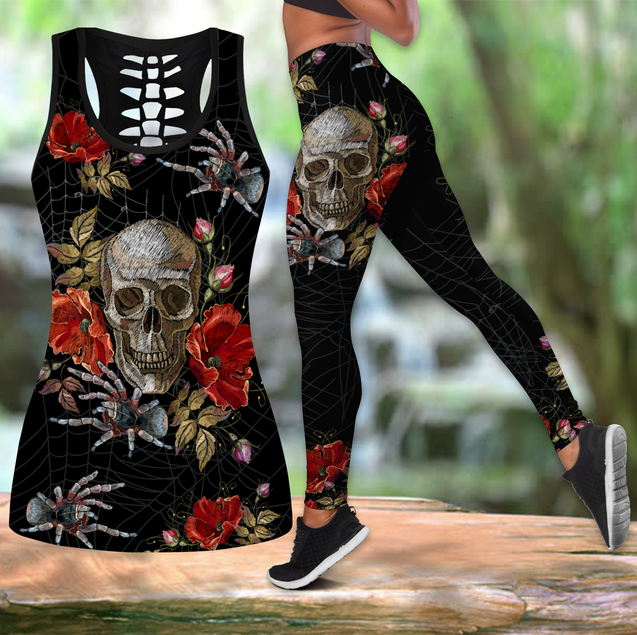 Love Skull and Tattoos tanktop & legging outfit for women QB06042001-Apparel-PL8386-S-S-Vibe Cosy™