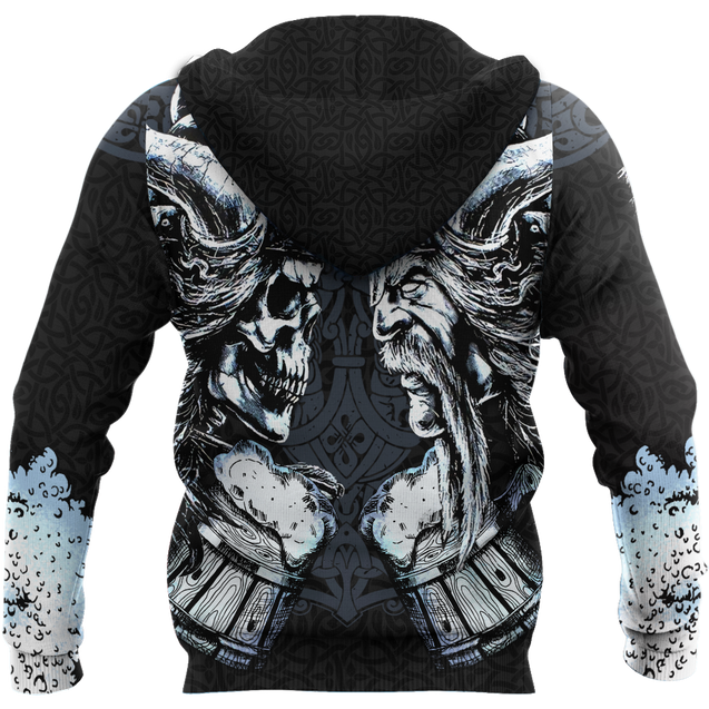 Love beer skull & viking 3D all over printed for man and women-Apparel-PL8386-Hoodie-S-Vibe Cosy™