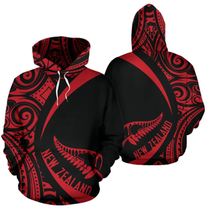 New Zealand Maori Hoodie - Circle Style - Red HC-Apparel-Huyencass-Hoodie-S-Vibe Cosy™