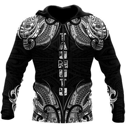 New zealand maori taumutu tattoo 3d all over printed shirt and short for man and women HHT20072002-Apparel-PL8386-Zipped Hoodie-S-Vibe Cosy™