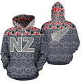 New Zealand Maori Sillver Fern Over - Hoodie - BN09-Apparel-Khanh Arts-Hoodie-S-Vibe Cosy™