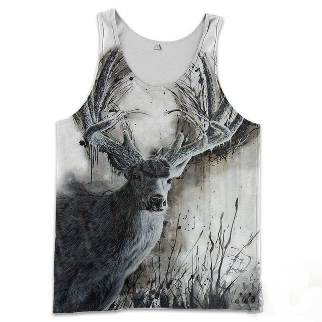 DEER 3D ALL OVER PRINTED SHIRTS FOR MEN & WOMEN DR1-Apparel-NNK-Tank Top-S-Vibe Cosy™