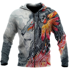 Native Lion Over Printed Hoodie