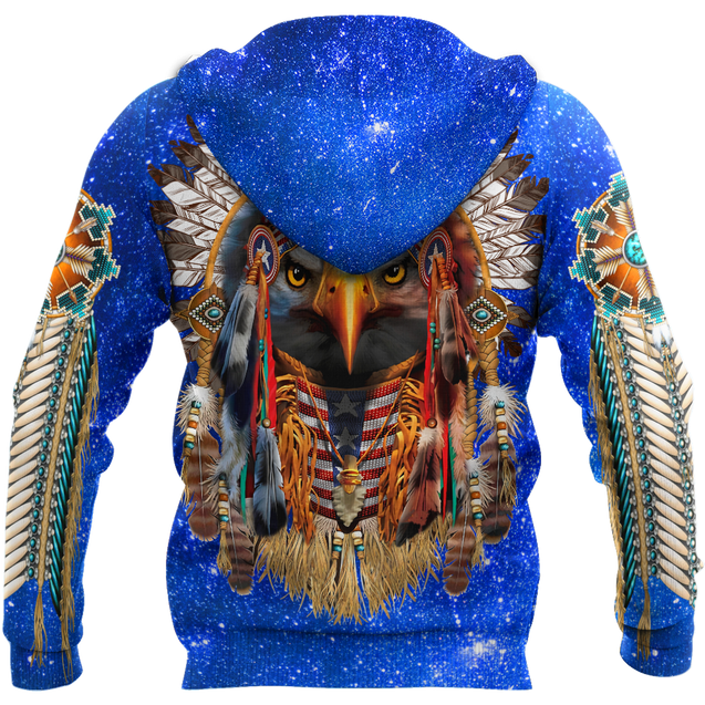 Eagle Native American Blue Galaxy 3D All Over Printed Shirts DA140920202-LAM