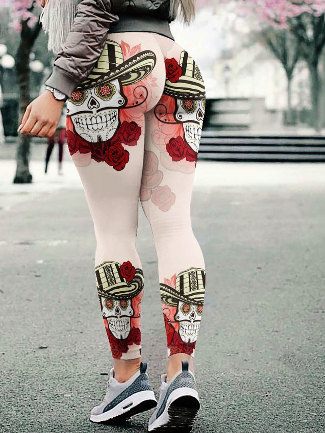 Cinco de Mayo mexican skull 3D leggings HG33100-Apparel-HG-S-Vibe Cosy™