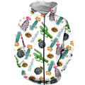 3D All Over Printed Cute Cactus flower Shirts-Apparel-NTH-Zip-S-Vibe Cosy™