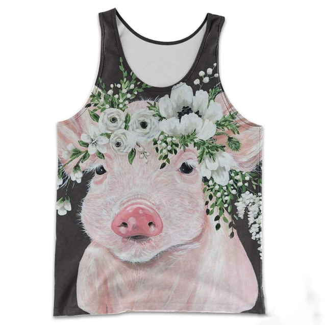 3D ALL OVER PRINTED BEAUTIFUL PIG SHIRTS AND SHORTS PG1-Apparel-NNK-Tank Top-S-Vibe Cosy™