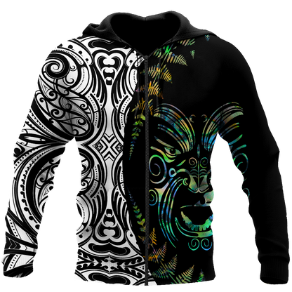 Maori paua shell 3d all over printed shirt and short for man and women HHT21072003-Apparel-PL8386-Zipped Hoodie-S-Vibe Cosy™