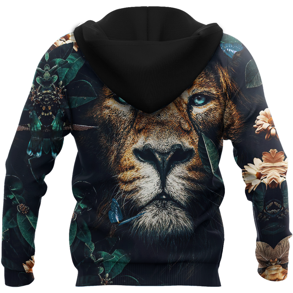 Nature Lion Over Printed Hoodie