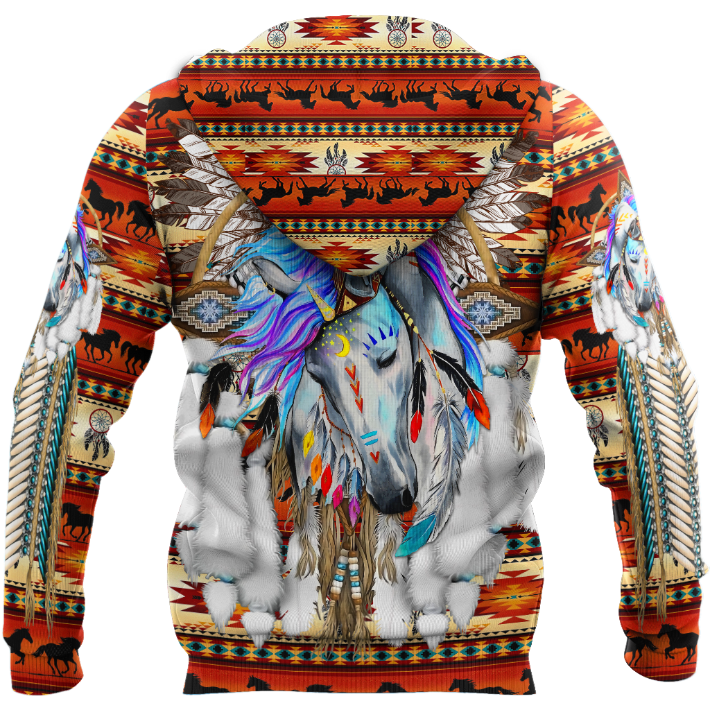 Horse Dreamcatcher Native American Blue Hoodie 3D All Over Printed Shirts DA140920203-LAM