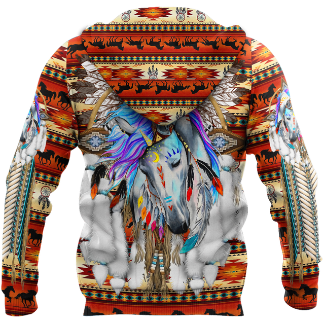 Horse Dreamcatcher Native American Blue Hoodie 3D All Over Printed Shirts DA140920203-LAM