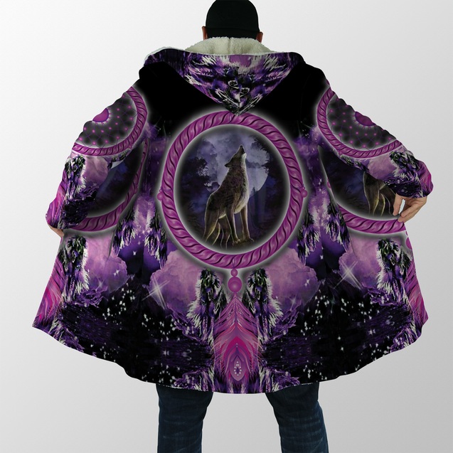 Native American Wolf Violet 3D Hoodie MP888 - Amaze Style™-Apparel