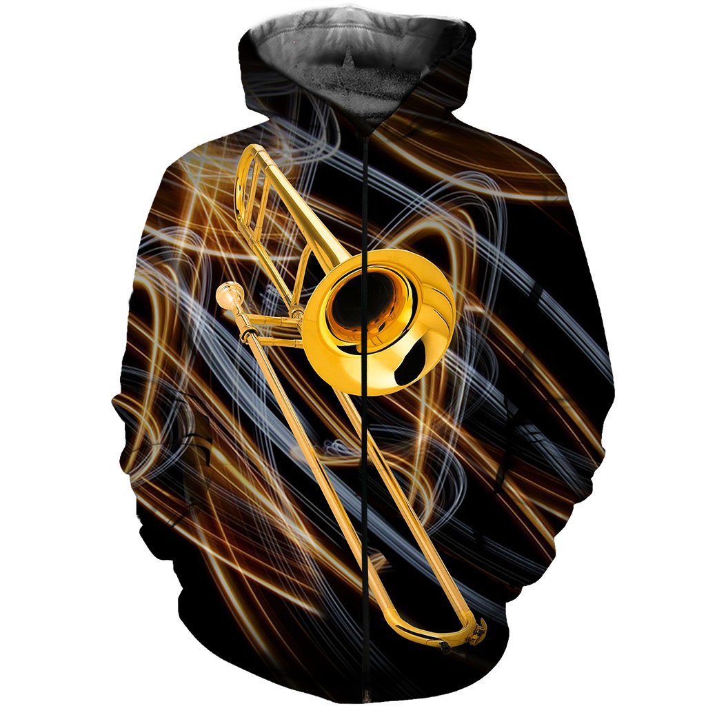 Trombone music 3d hoodie shirt for men and women HG12112-Apparel-HG-Zip hoodie-S-Vibe Cosy™
