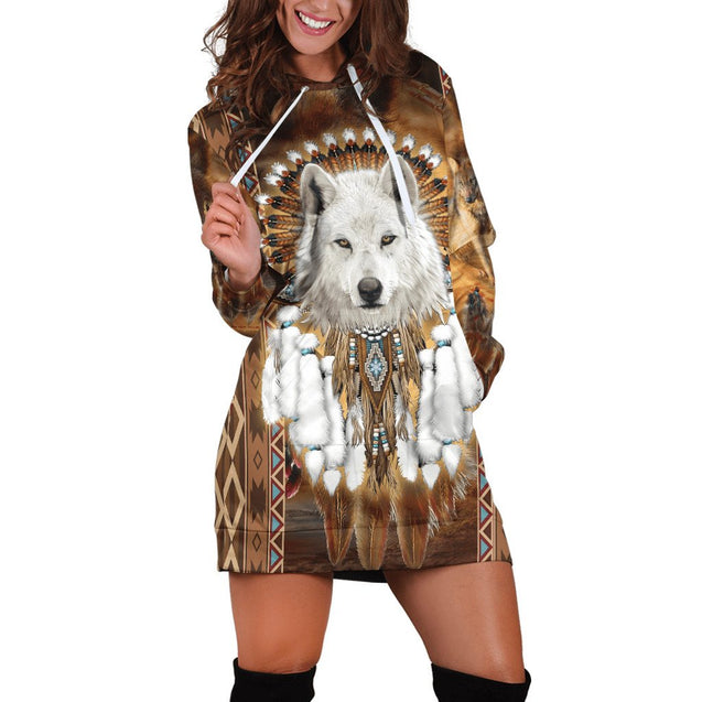 Native American 3D All Over Printed Hoodie Dress