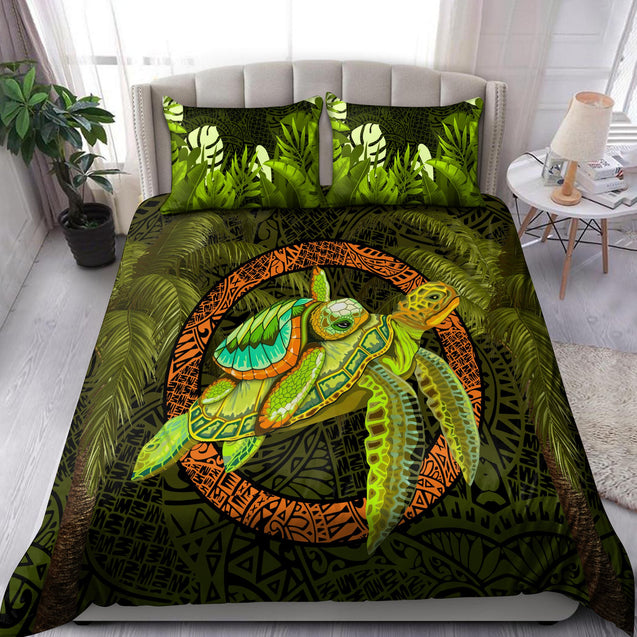 Premium Turtle Palm Tree Bedding Set