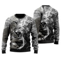 Lion Warrior Amor Tattoo 3D All Over Printed Unisex Shirts