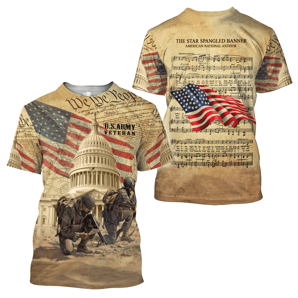 American U.S Army Veteran 3D All Over Printed Unisex Shirts