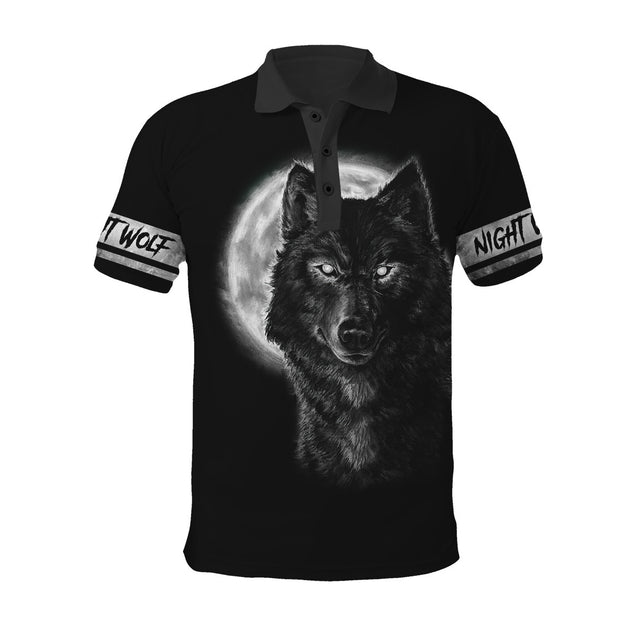 Wolf in Moon 3D All Over Printed Unisex Shirts