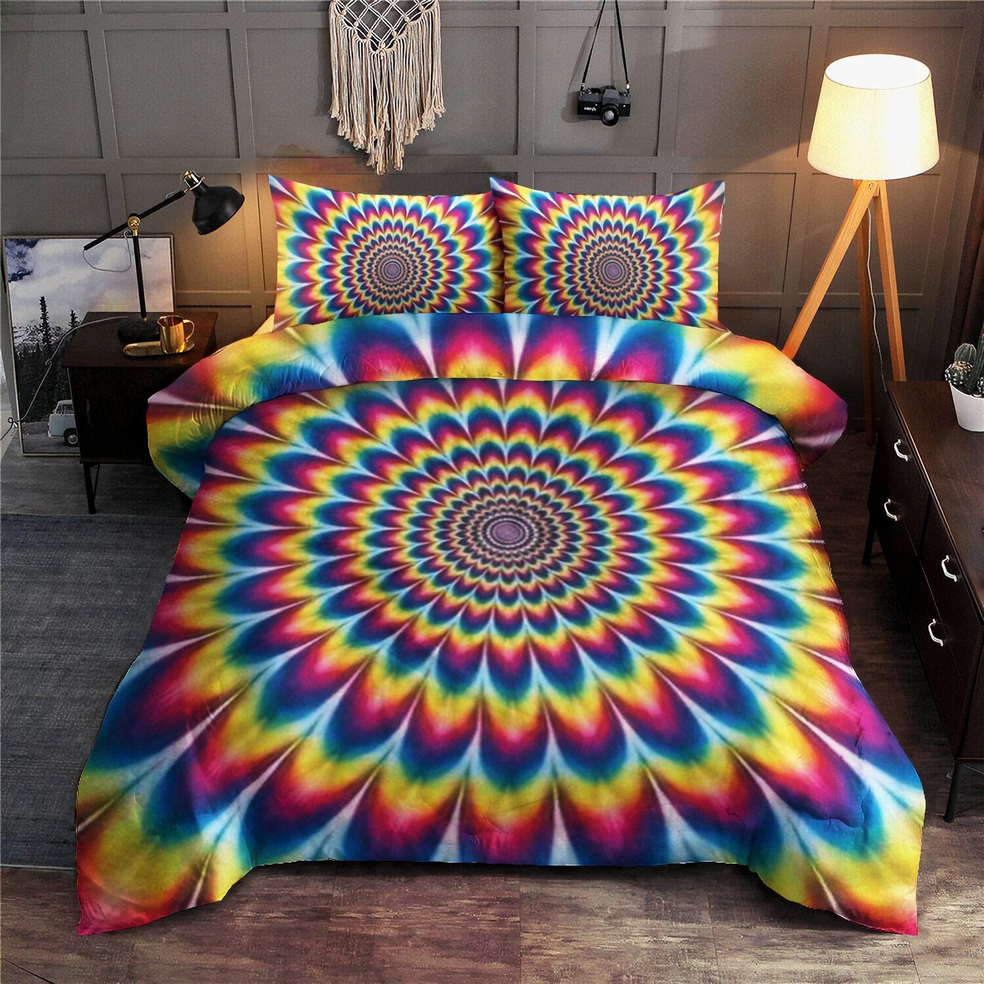 Hippie Trippy Journey Bedding Set DQB07072002-BEDDING SETS-TQH-Twin-Vibe Cosy™