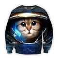 3D all over print Cute Cat Astronaut-Apparel-HbArts-Sweatshirt-S-Vibe Cosy™