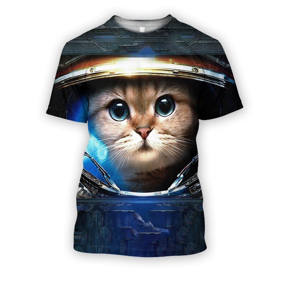 3D all over print Cute Cat Astronaut-Apparel-HbArts-T-Shirt-S-Vibe Cosy™
