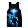 Way Maker Miracle Worker Promise Keeper Light In The Darkness Blue Lion All Over Printed Shirt - Amaze Style™-Apparel