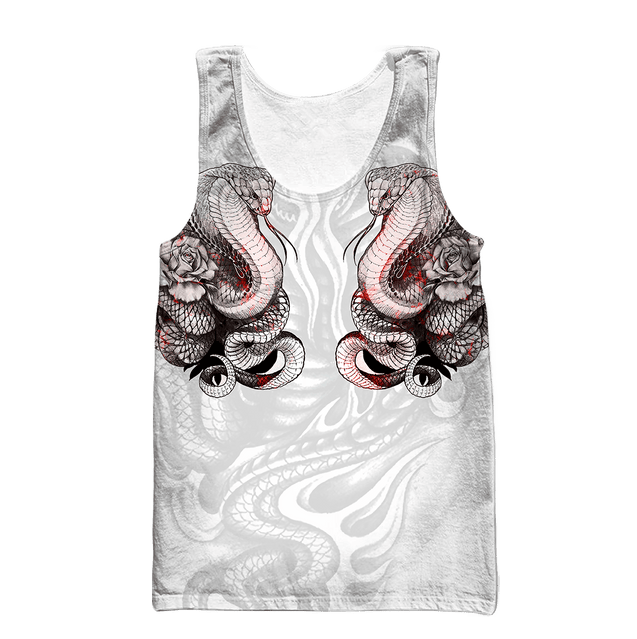 King Cobra Tattoo 3D All Over Printed Shirt for Men and Women