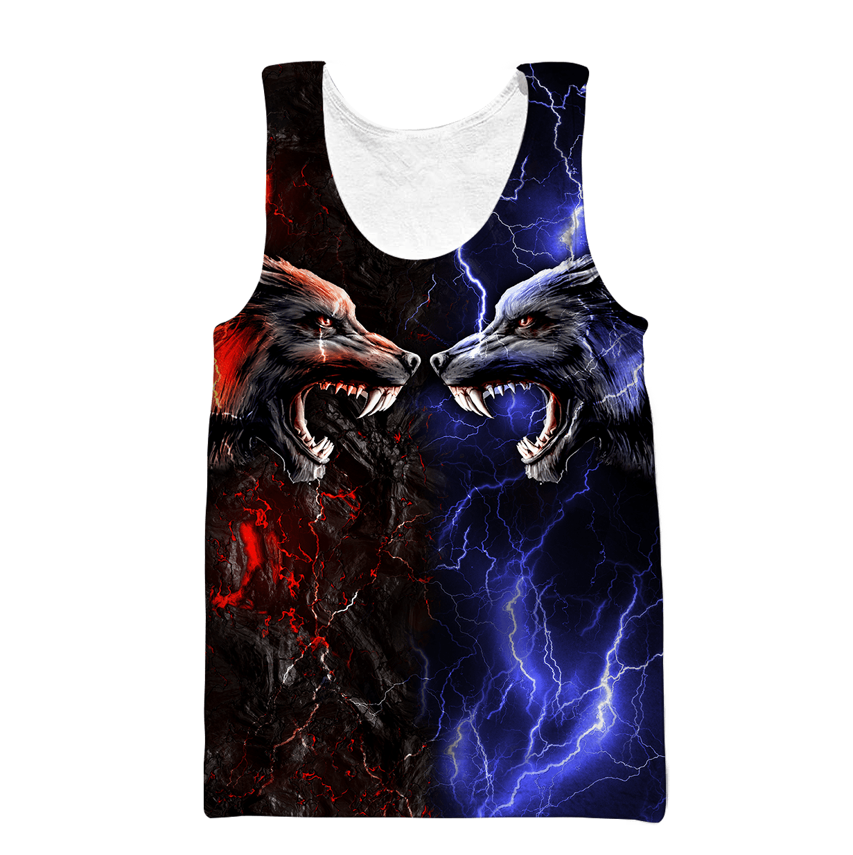 Red and blue wolf 3D hoodie shirt for men and women AM102013S