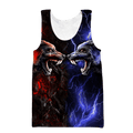 Red and blue wolf 3D hoodie shirt for men and women AM102013S