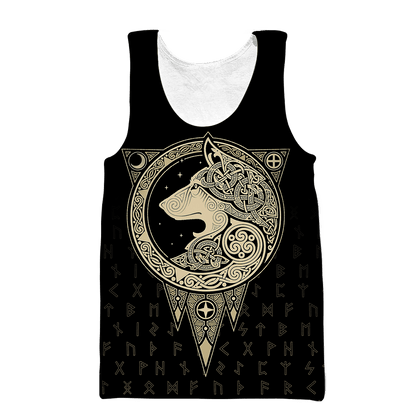 All Over Printed Viking Wolf Hoodie AM092055-MEI