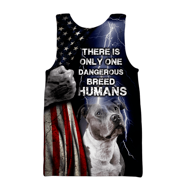 Pit Bull There Is Only One Dangerous Breed Humans Hoodie AM092052