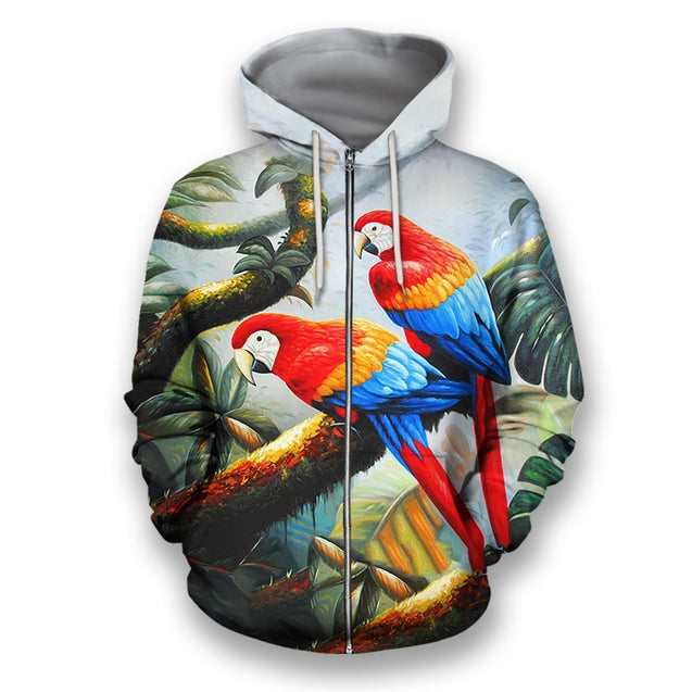 3D Printed Parrot PHL1150-Apparel-PHL-Zip-Hoodie-S-Vibe Cosy™