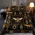 Bee And Jewish Symbols All Over Printed Bedding Set MEI