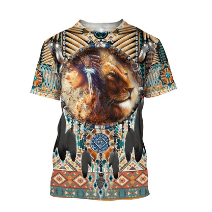 Lion Native American 3D All Over Printed Unisex Shirts