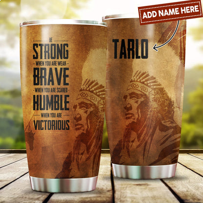 Customize Name Native American Steel Tumbler