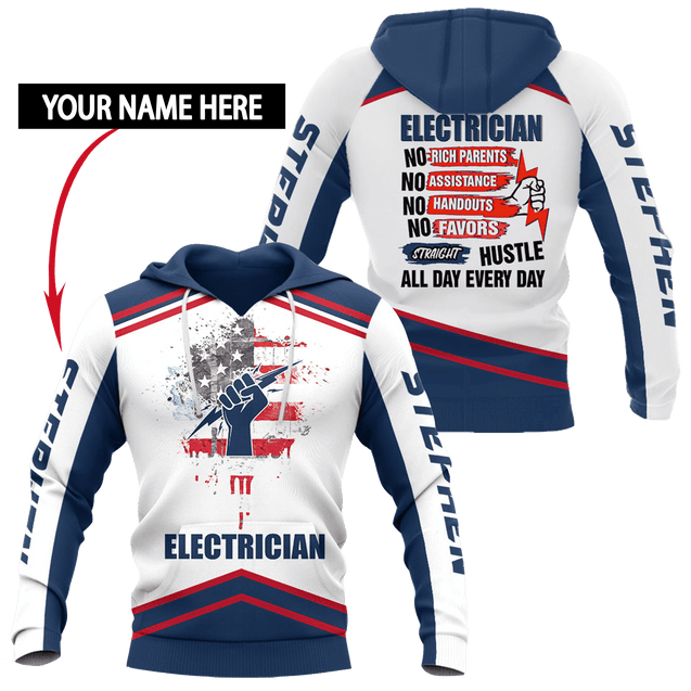 Premium Personalized 3D Printed Electrician Shirts MEI